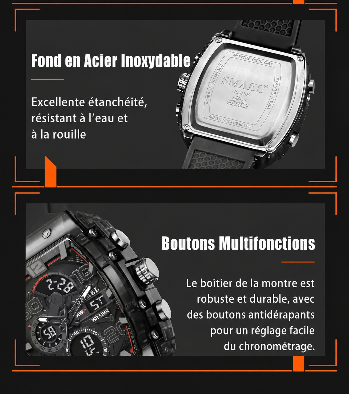 Montre Sport Smael (Analogique + Numérique) (Ref MM103)